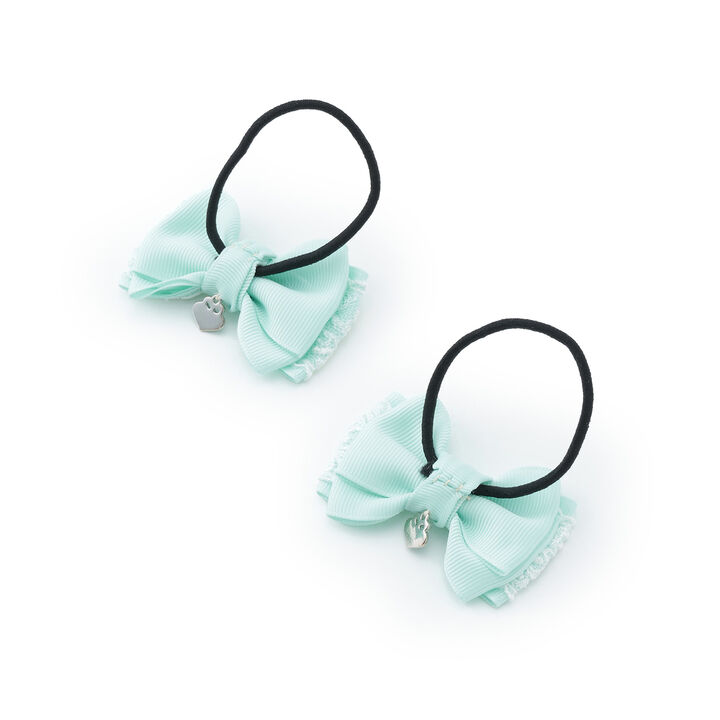 Ribbon Lace Hair Ponytail Holders Set of 2,Off white, medium image number 1