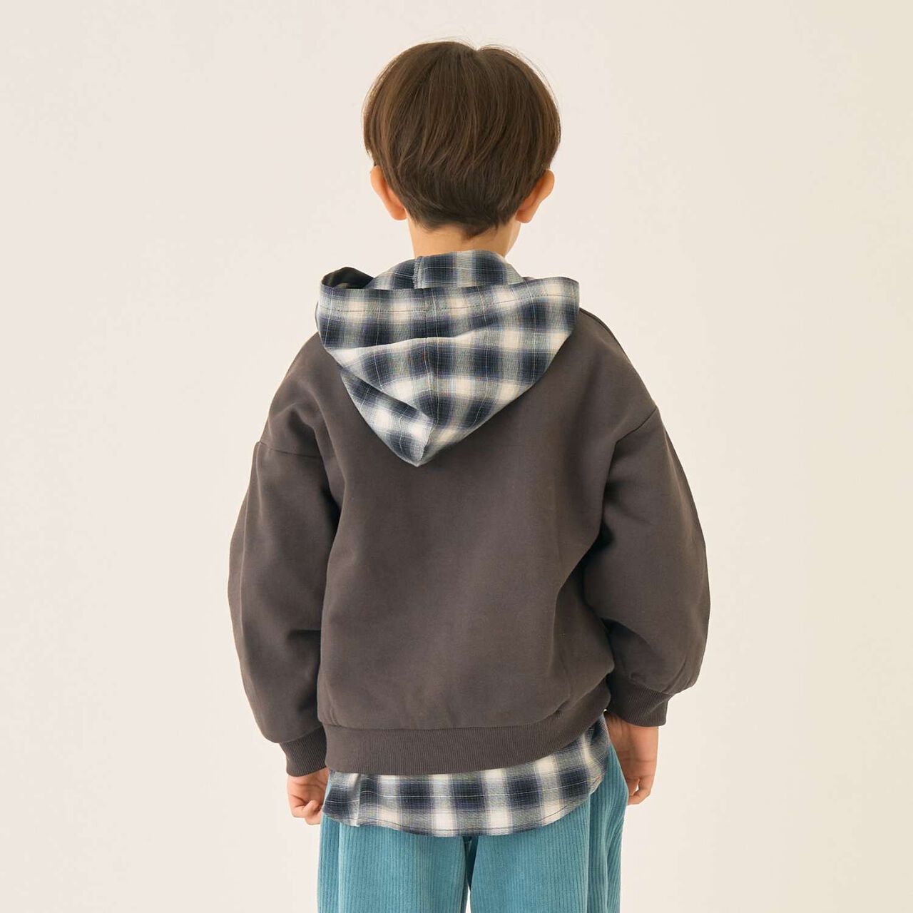 Checkered Shirt Parka,Black, large image number 9