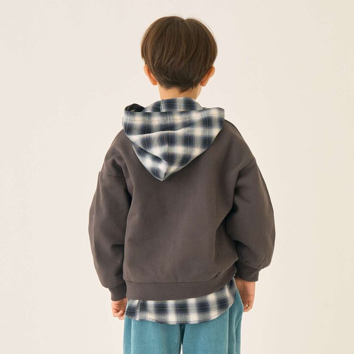 Checkered Shirt Parka,Black, medium image number 9