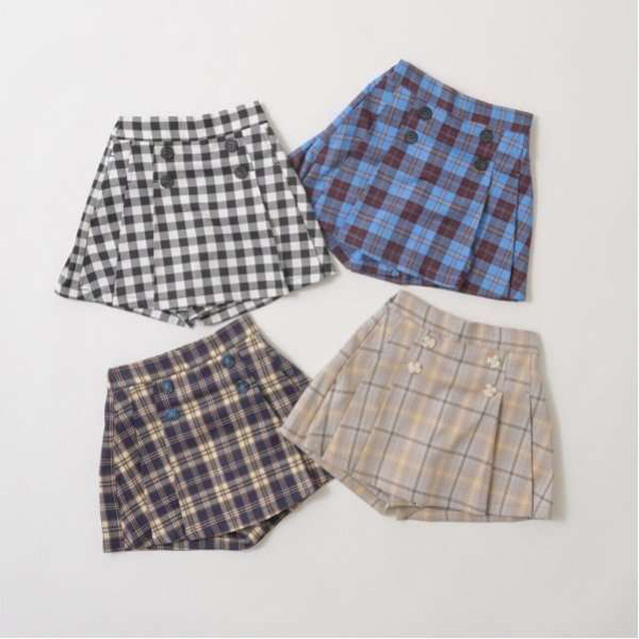 Tuck Pleated Skirt-Pants,Light gray, large image number 1