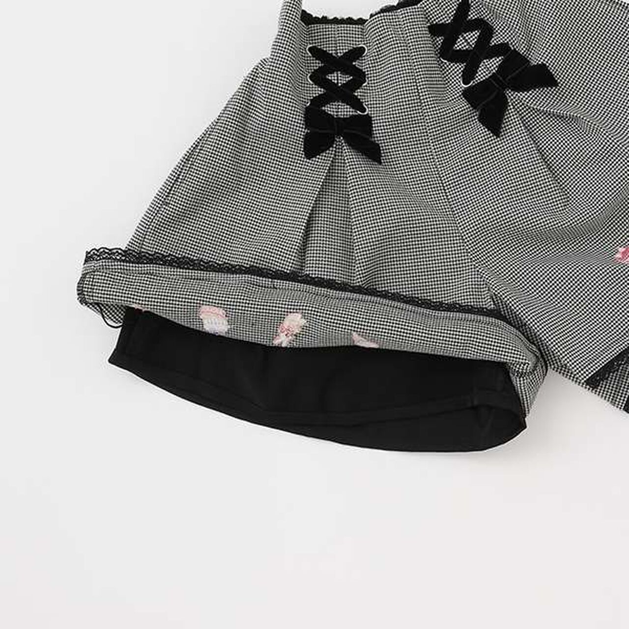 Bear Embroidery Culotte Skirt,Pink, large image number 2