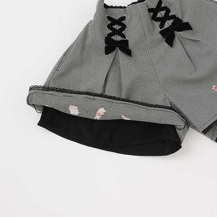 Bear Embroidery Culotte Skirt,Pink, medium image number 2