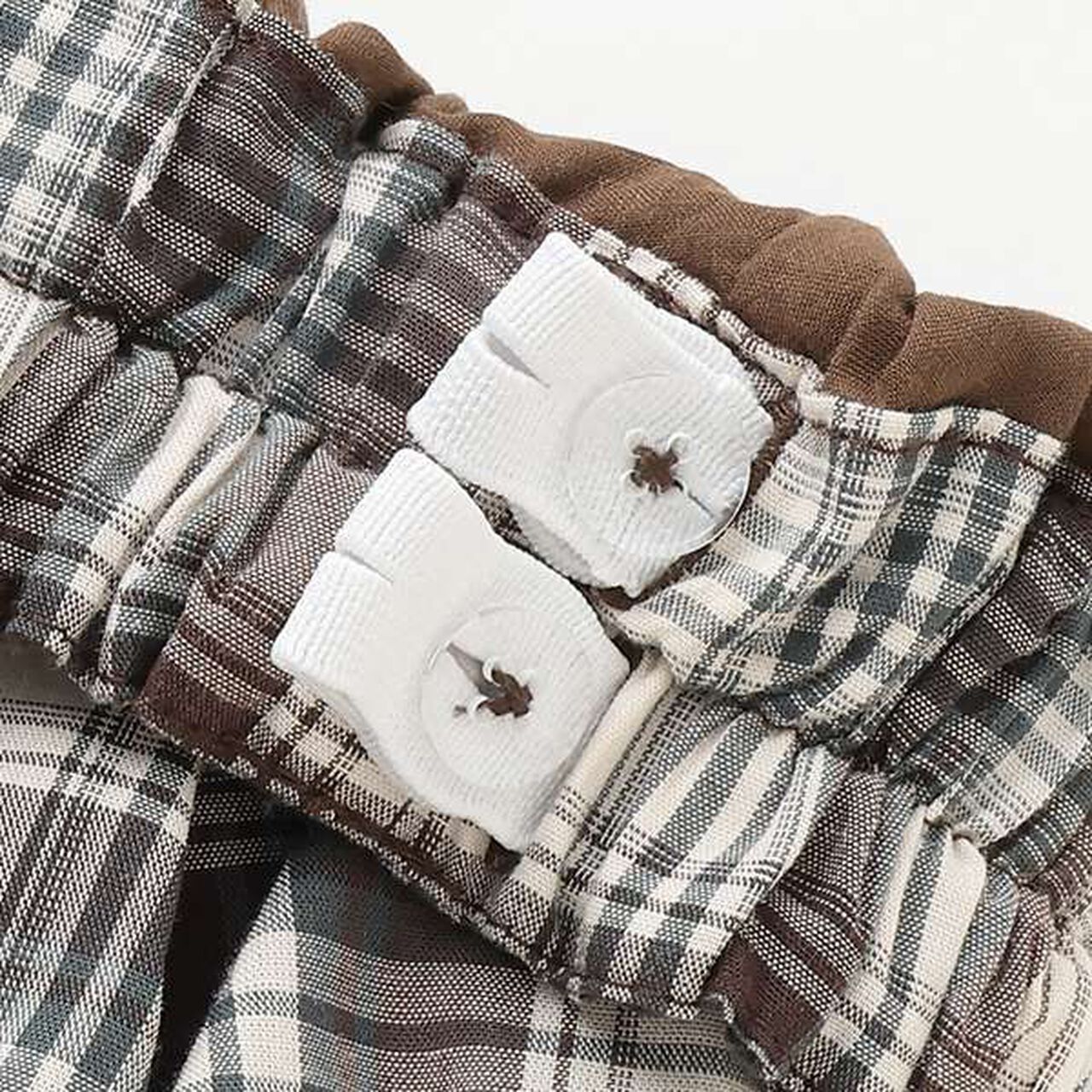 Shirt-Wrapped Checkered Culottes,Brown, large image number 3