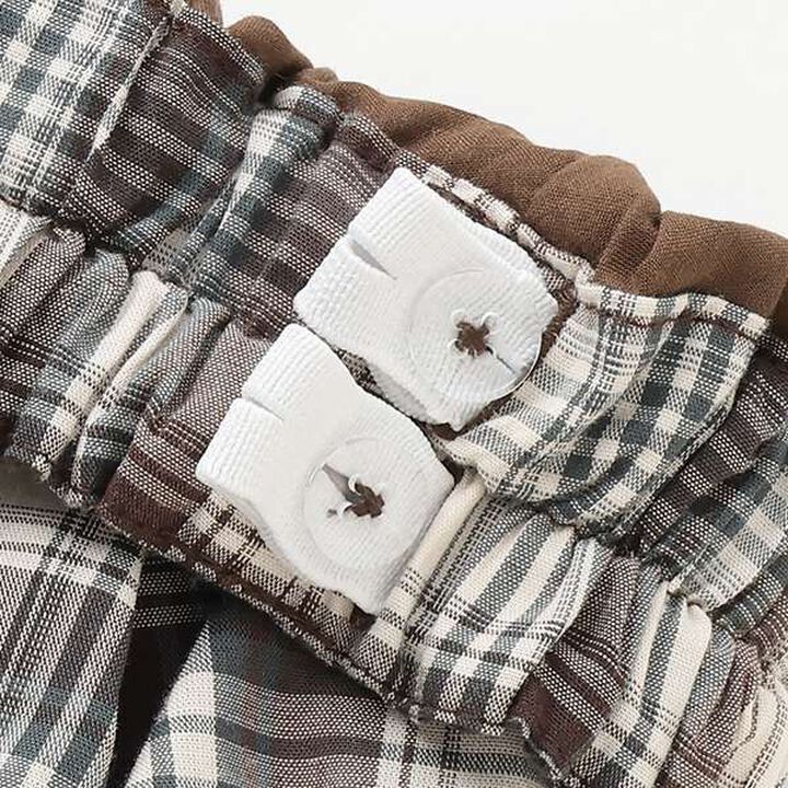 Shirt-Wrapped Checkered Culottes,Brown, medium image number 3