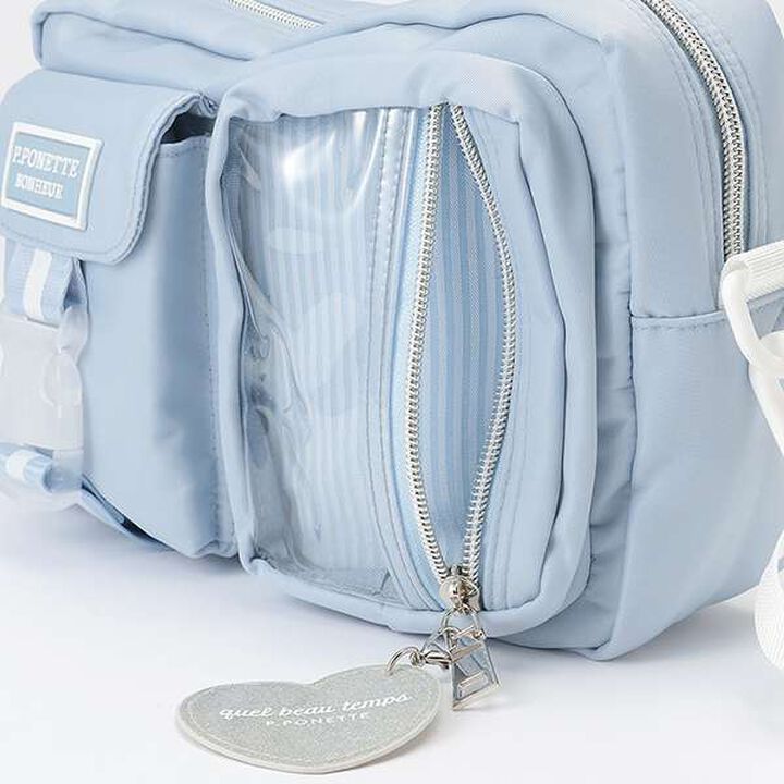 Casual Shoulder Bag with Charm,Black, medium image number 7