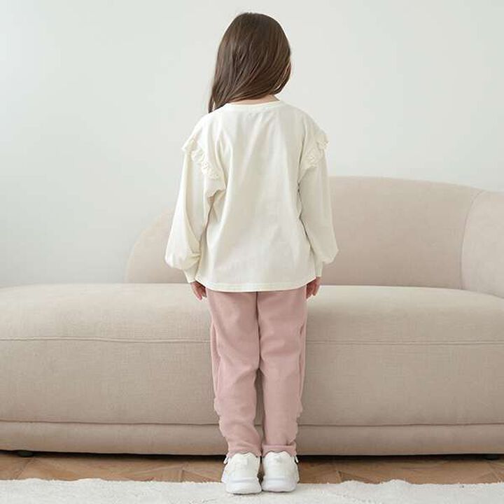 Non-Deforming Girls' Frill Big T-Shirt,Mint, medium image number 14