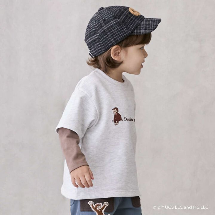 Curious George Layered Long-Sleeve Sweatshirt,Charcoal gray, medium image number 2