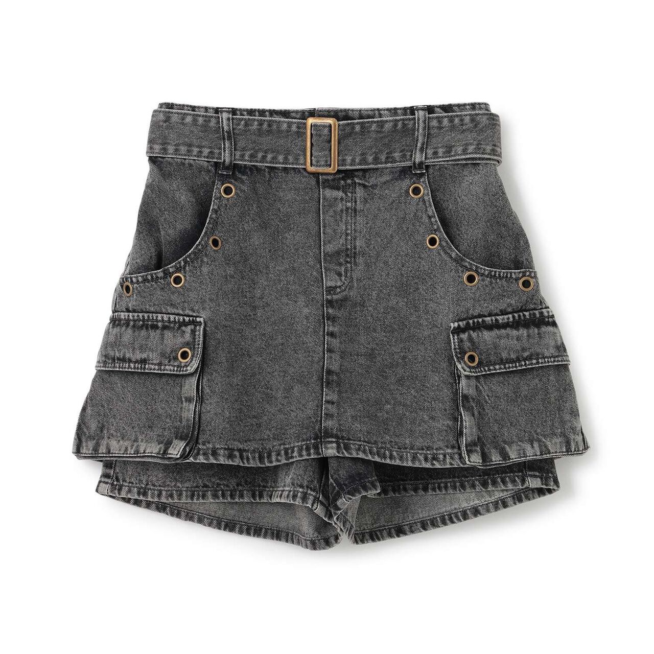 [LTXC] Eyelet A-Line Cargo Skirt,Gray, large image number 11