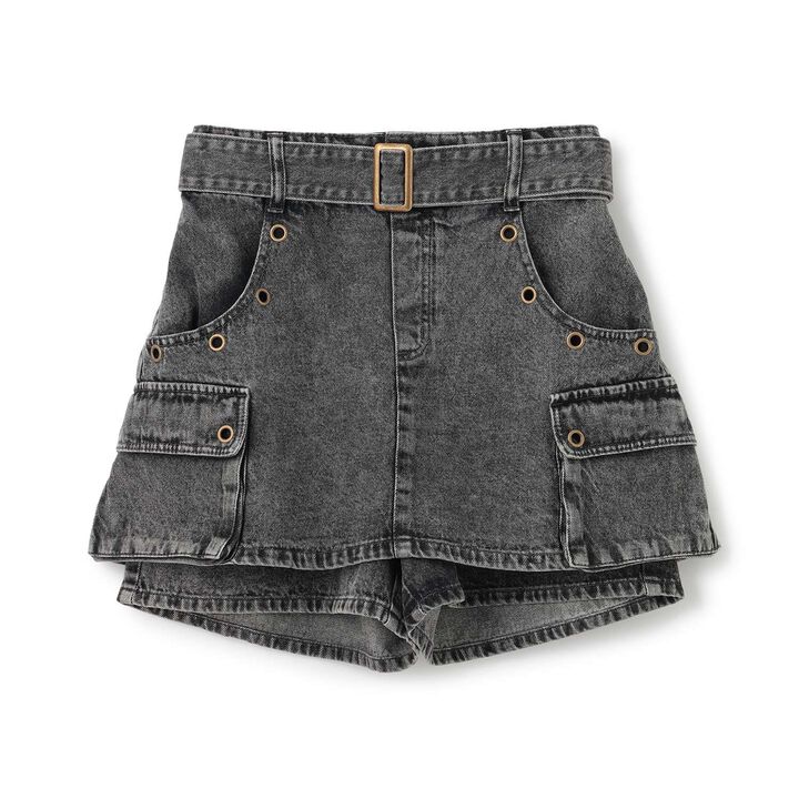 [LTXC] Eyelet A-Line Cargo Skirt,Gray, medium image number 11