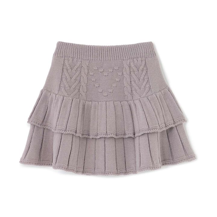 [Safe/Inner Shorts Included] Washable Tiered Knit Skirt,Greige, medium image number 12