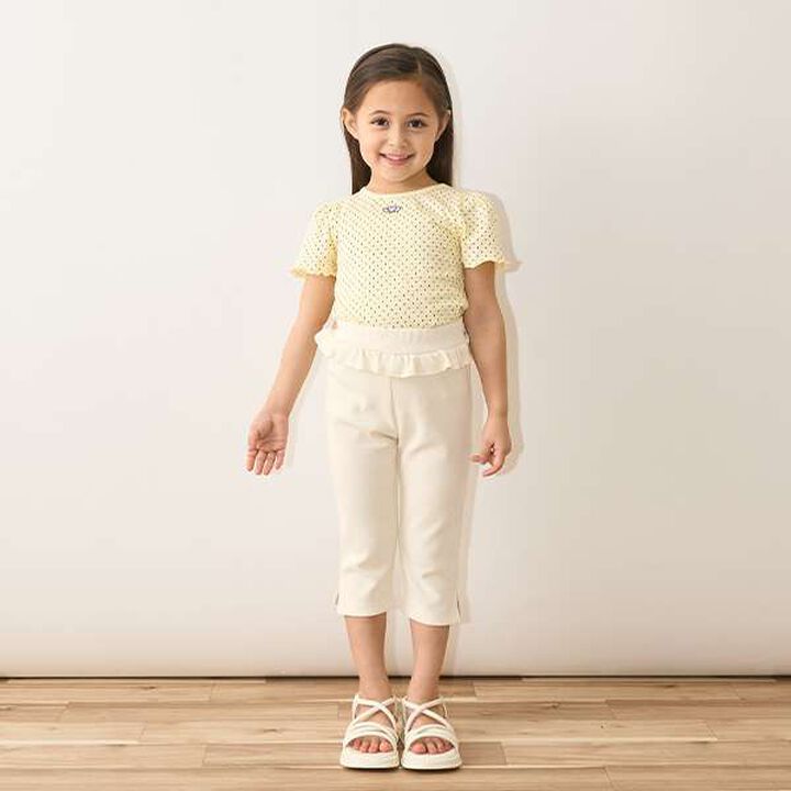 Soft Cotton Mini Puff Short Sleeve T-Shirt with Dot Print,Off white, medium image number 28