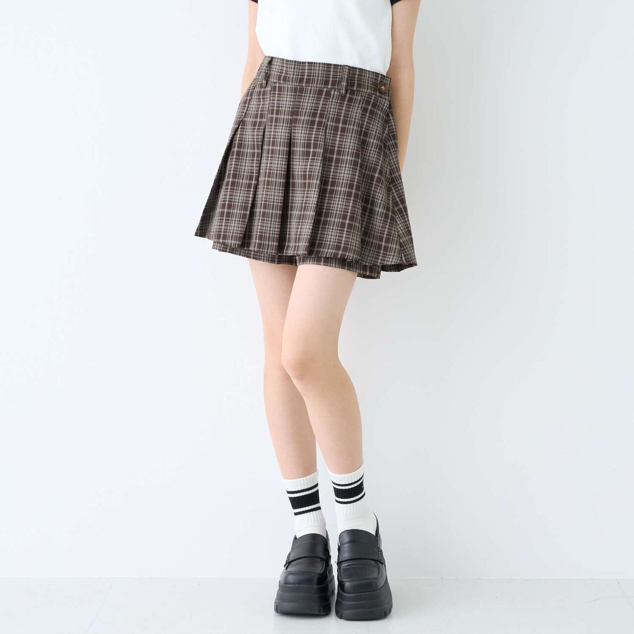 [LTXC] Stylish Flattering Micro Mini Skirt-Shorts,Brown, large image number 0