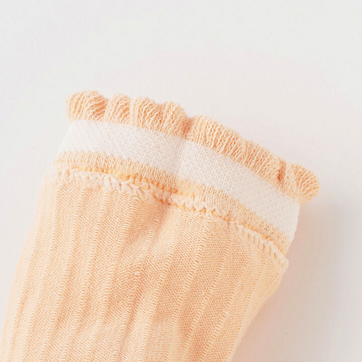 Frill Float Crew Socks 2P,Yellow, medium image number 2