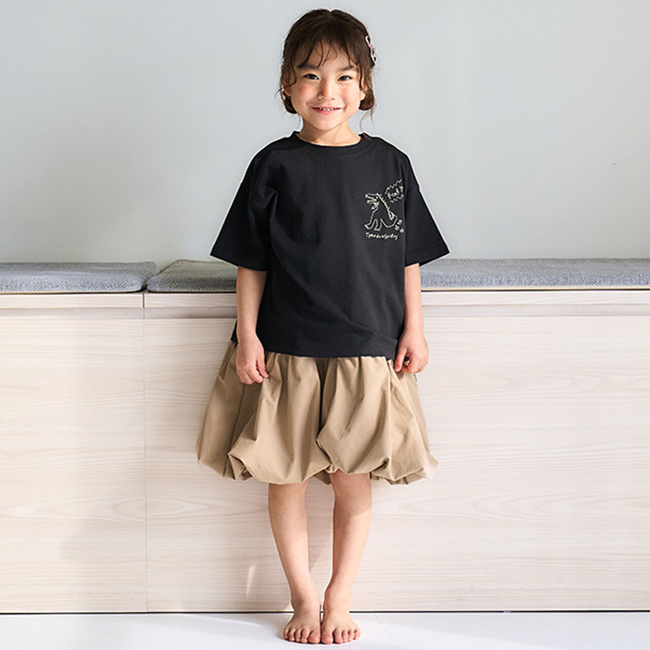 [Amphibious] Balloon Hem One-Piece Dress,Beige, large image number 7