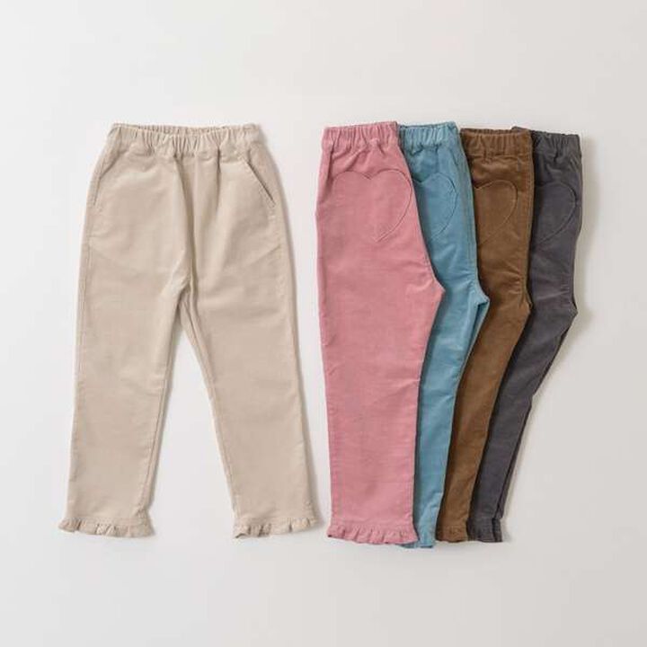 Heart Pocket Corduroy Pants,Charcoal gray, medium image number 1