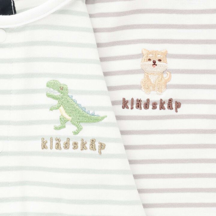 Animal Stripe 2-Way Romper,Yellow green, medium image number 7