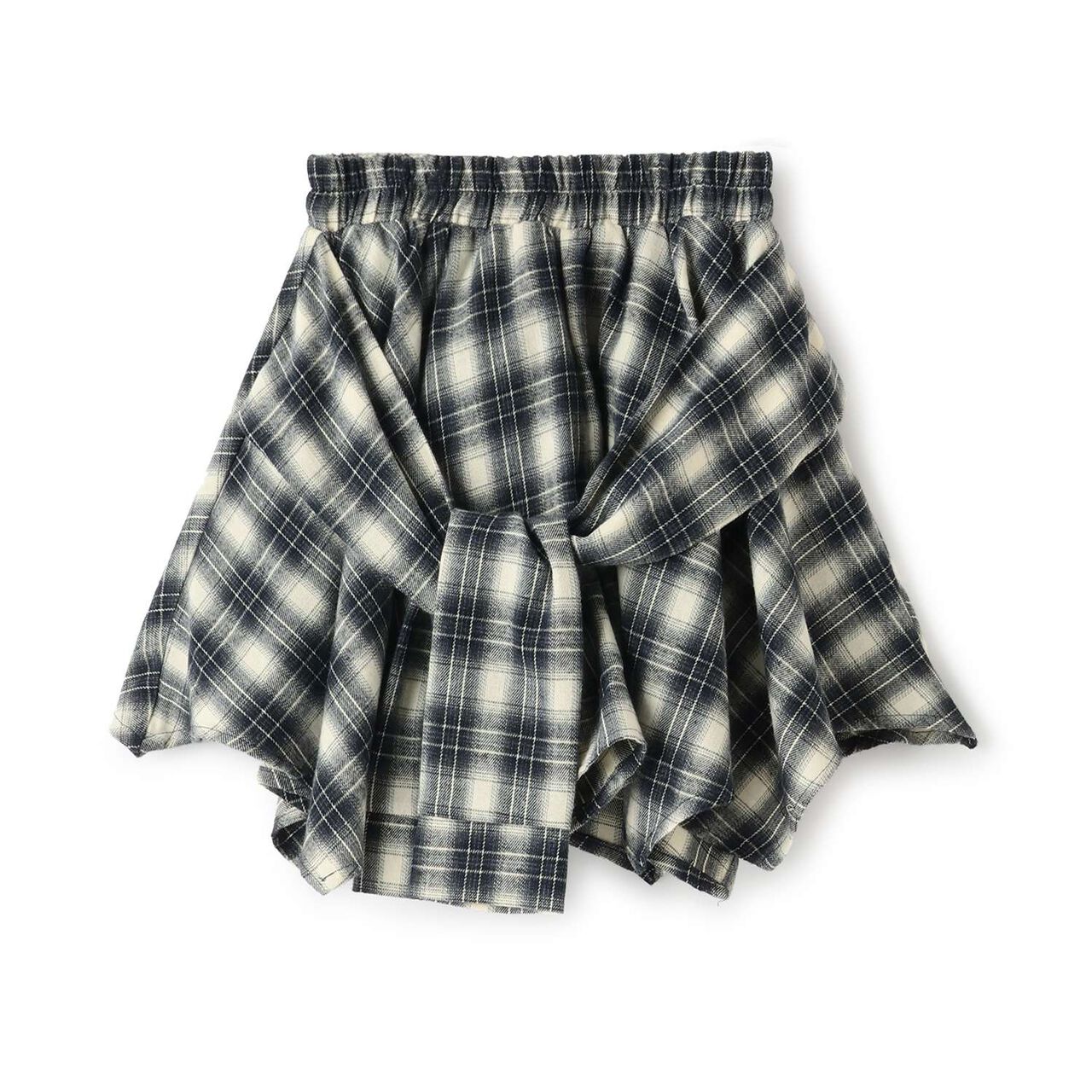 [LTXC] Waist Wrap Style Checkered Culottes,Black, large image number 5