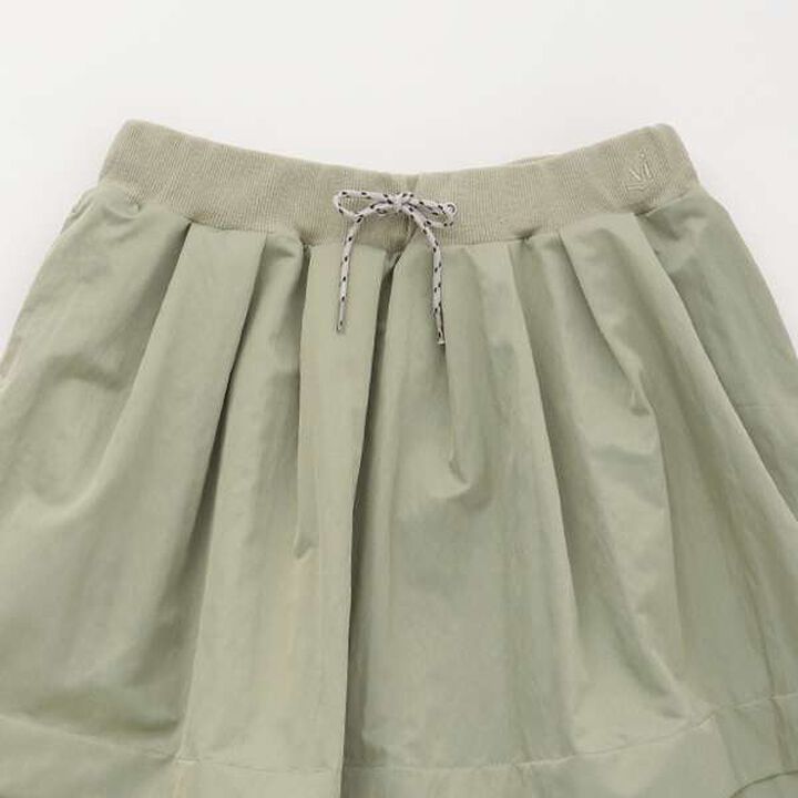 [AMI] Water-Repellent Waist Rib Hem Tuck Skirt,Olive, medium image number 11