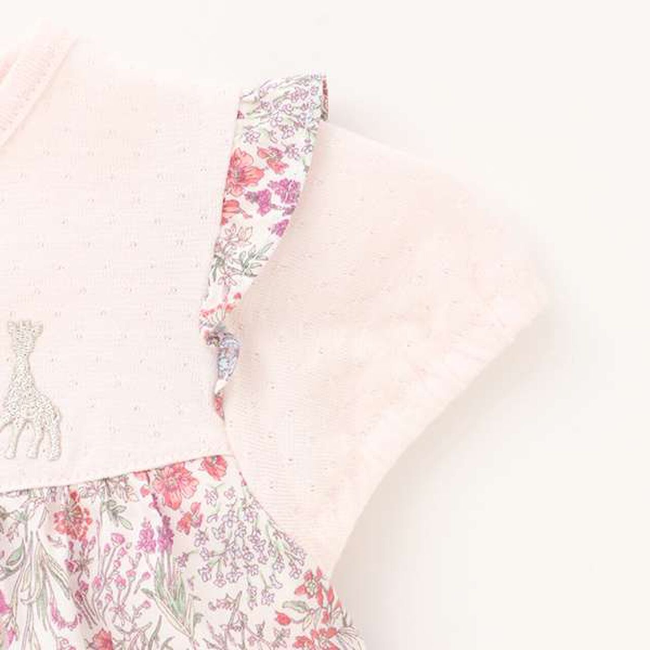 Small Floral Pattern Short All-in-One,Pink, large image number 4