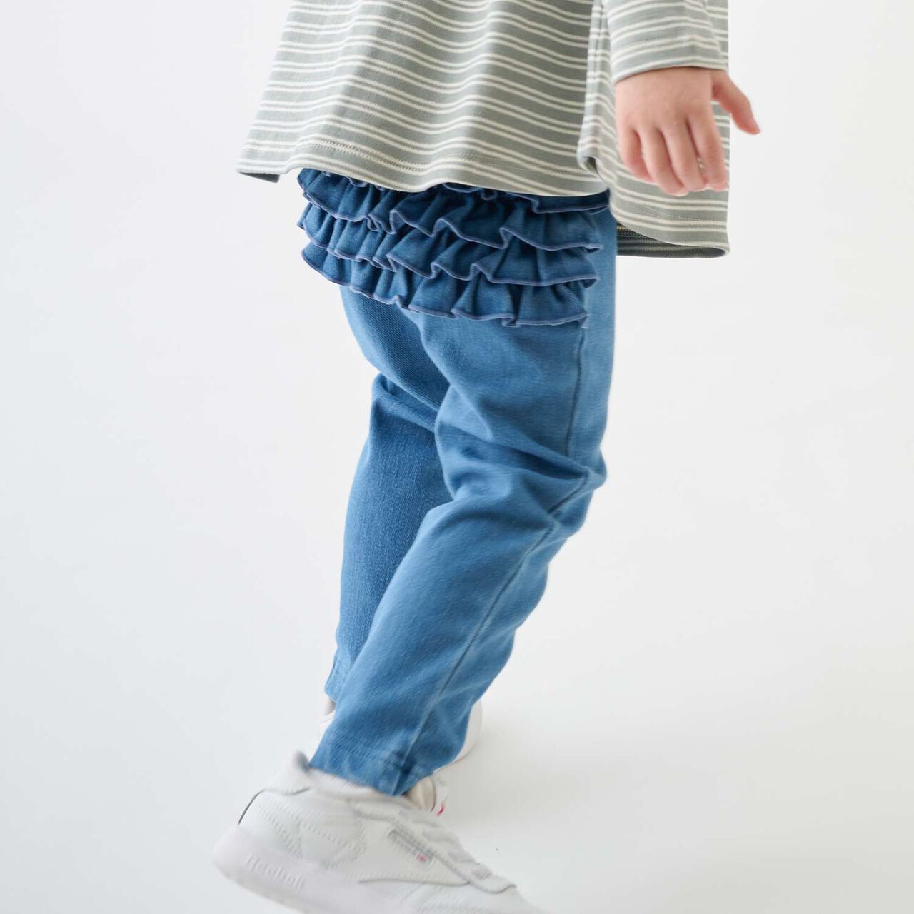 Back Frill Leggings,Blue, large image number 1