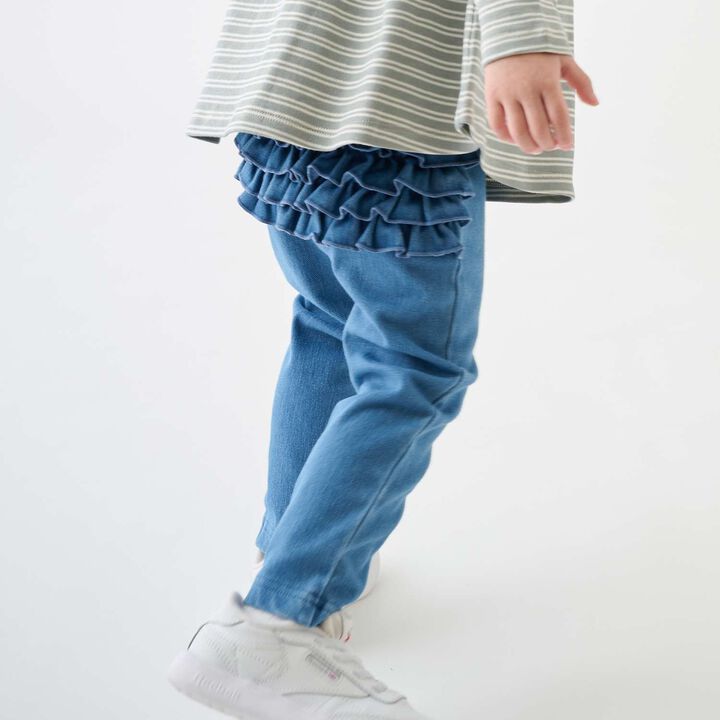 Back Frill Leggings,Blue, medium image number 1