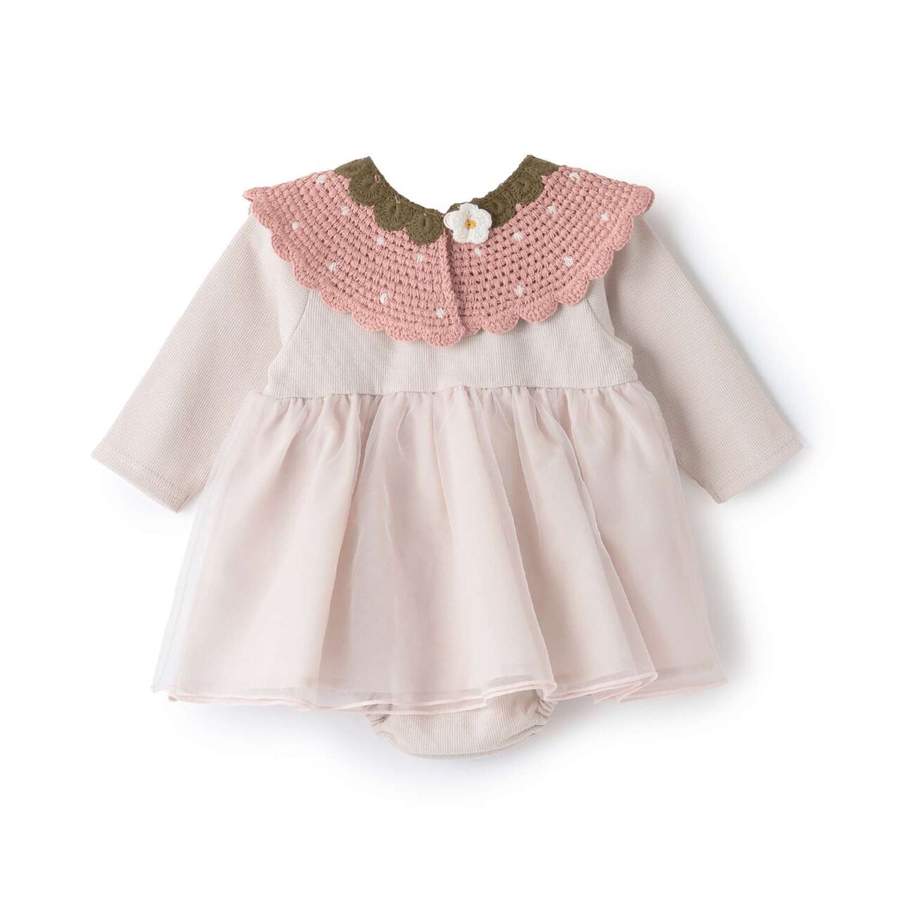 Strawberry Collar Romper,Pink, large image number 5