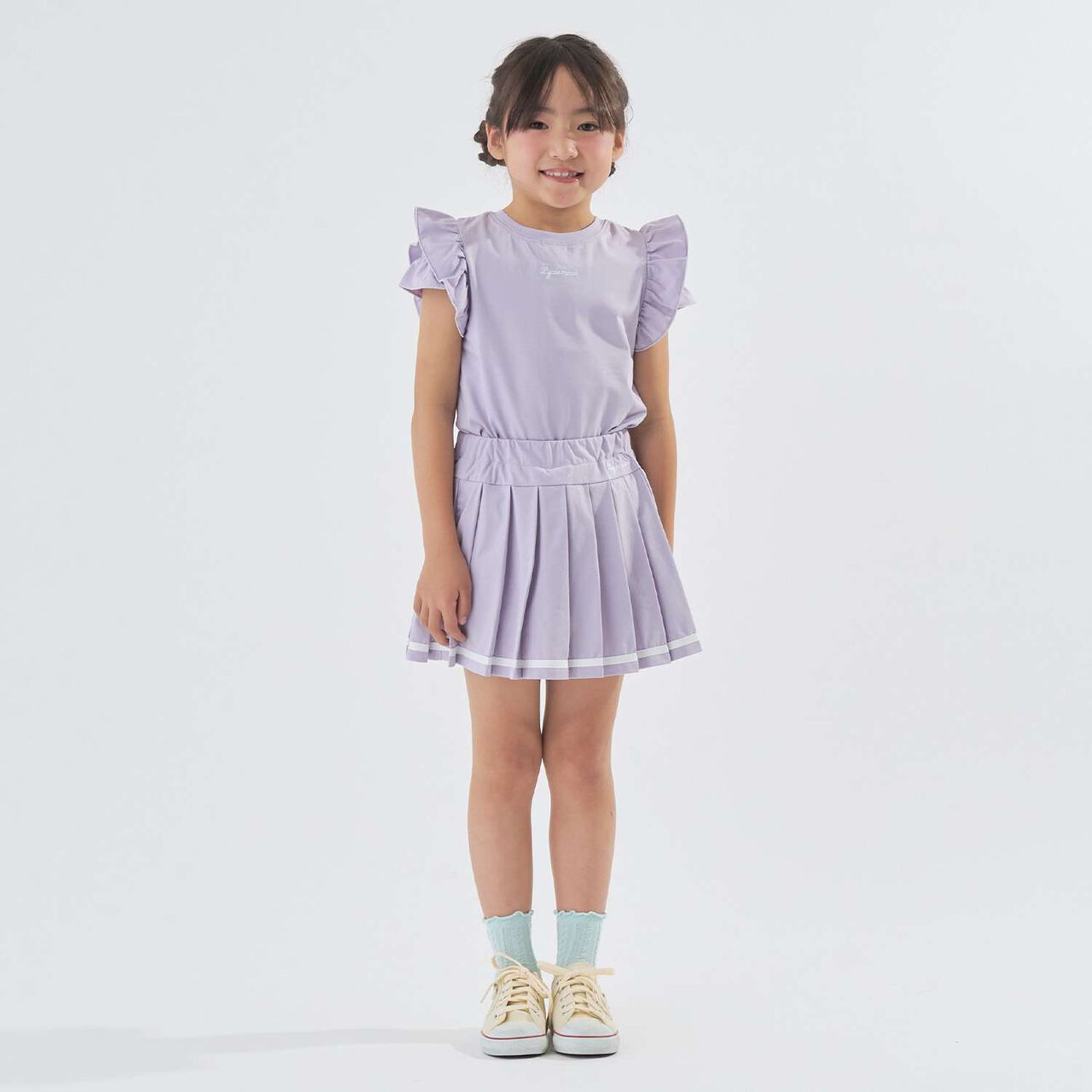 [安心附內搭短褲] [防曬] [遮熱天竺棉] 百褶裙 [兒童服裝] [童裝] [女孩],粉紅色, large image number 6