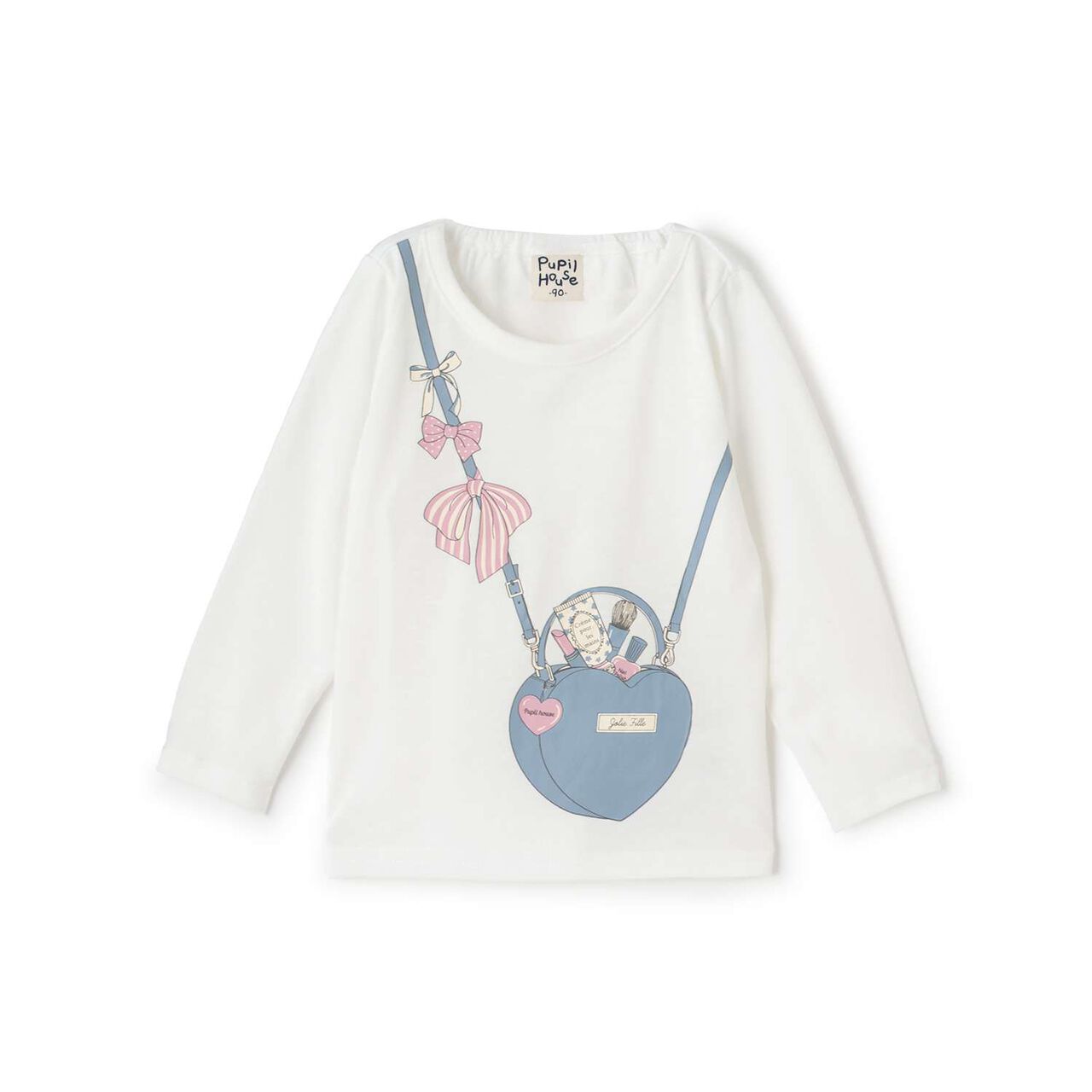 990T Long-Sleeve Heart Small Shoulder Bag,Off white, large image number 0