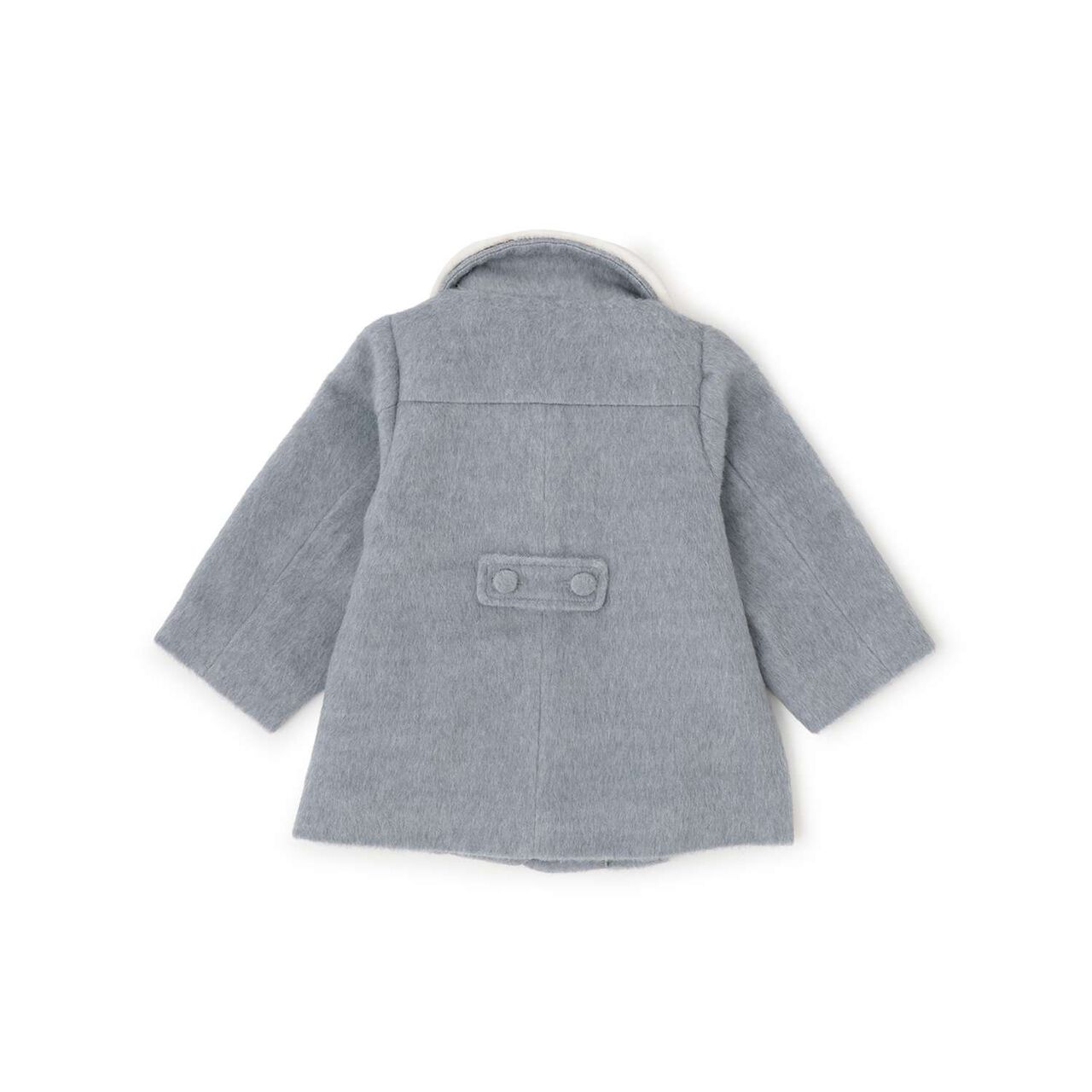 Faux Fur Collar Heart Pocket Coat,Gray, large image number 4