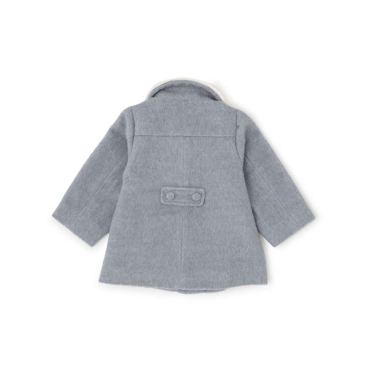 Faux Fur Collar Heart Pocket Coat,Gray, medium image number 4