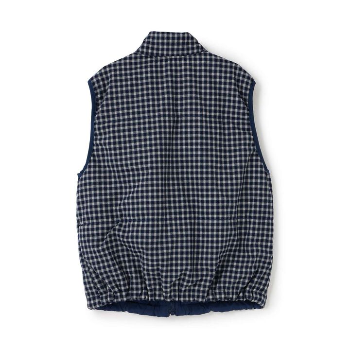 [Reversible] Taffeta &times; Check Vest,Navy, medium image number 8