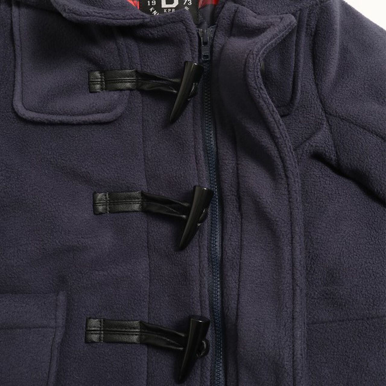 KP Boy Fleece Checkered Duffle Coat [90-130],Navy, large image number 14