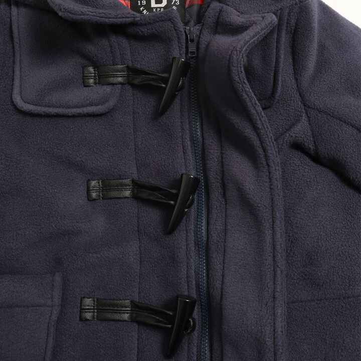 KP Boy Fleece Checkered Duffle Coat [90-130],Navy, medium image number 14