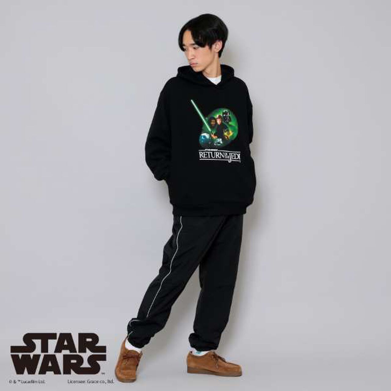 [STAR WARS] Episode 6 / Front Print Parka,Top gray, large image number 3