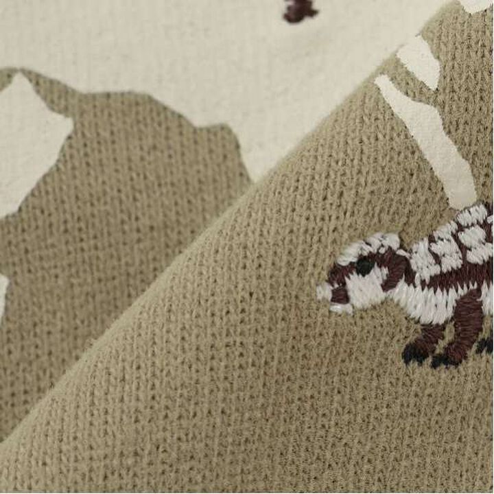 Dinosaur Embroidered Long Sleeve T-Shirt,Khaki, medium image number 2