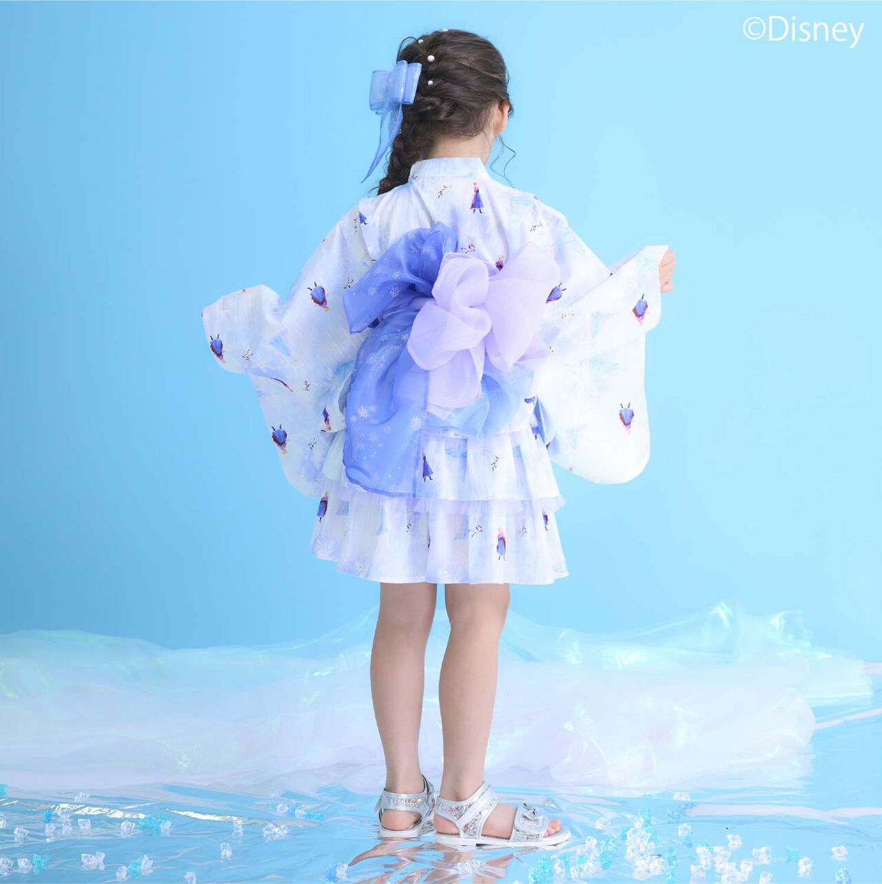 Frozen Yukata Dress [Cool Touch & Quick-Dry Absorbent],Sax blue, large image number 2