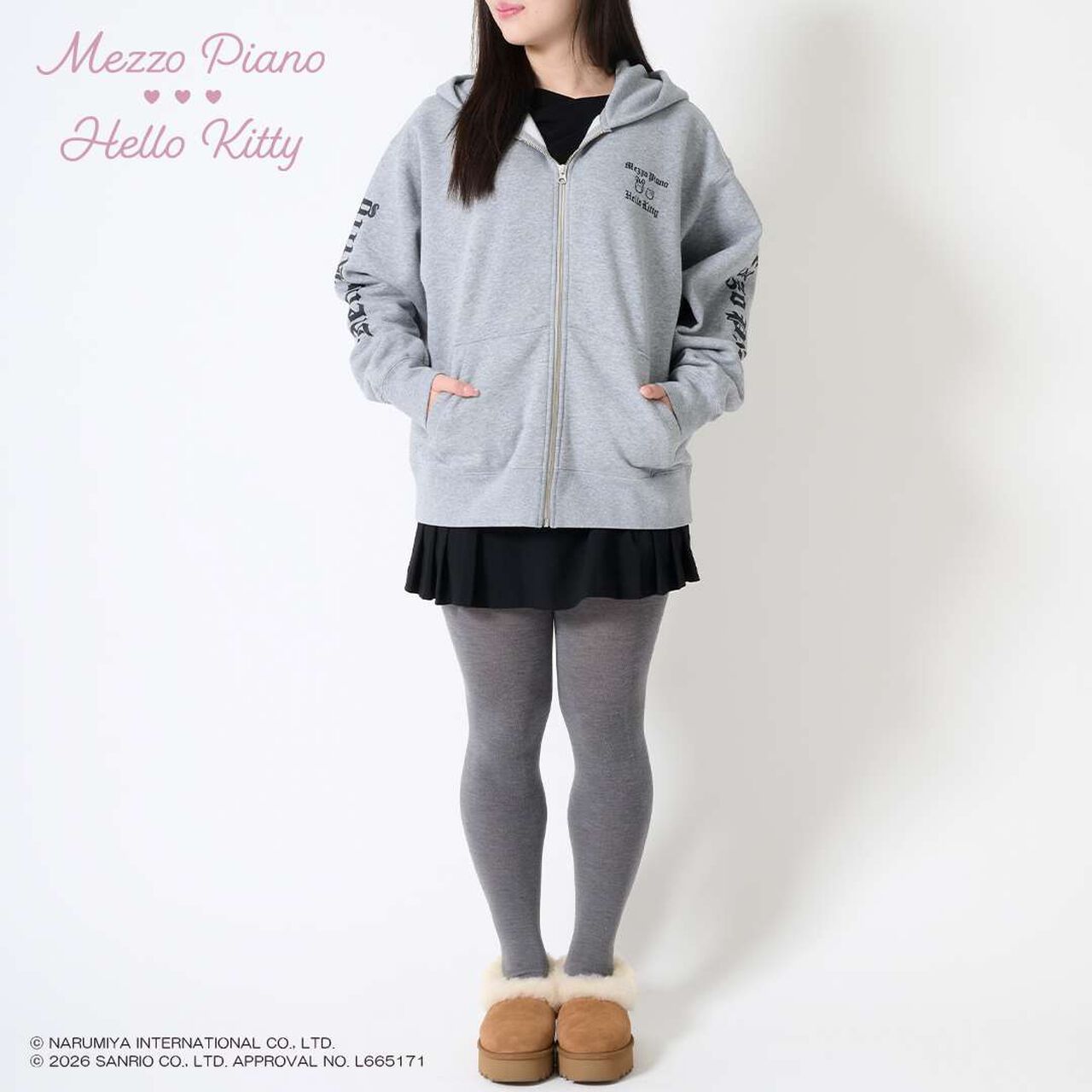 Hello Kitty x Berie-chan Zip Parka,Black, large image number 18