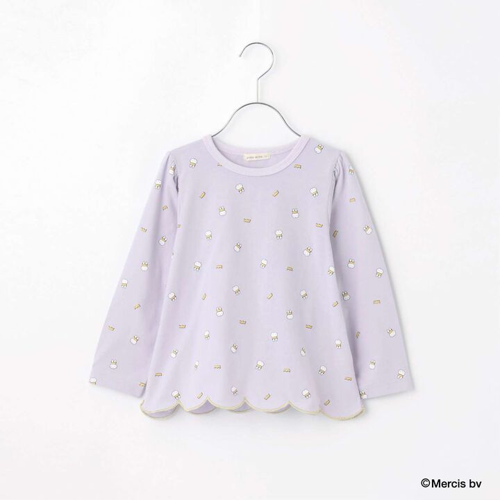 [Miffy] All-Over Pattern Scalloped Hem A-Line T-Shirt,Lavender, medium image number 2
