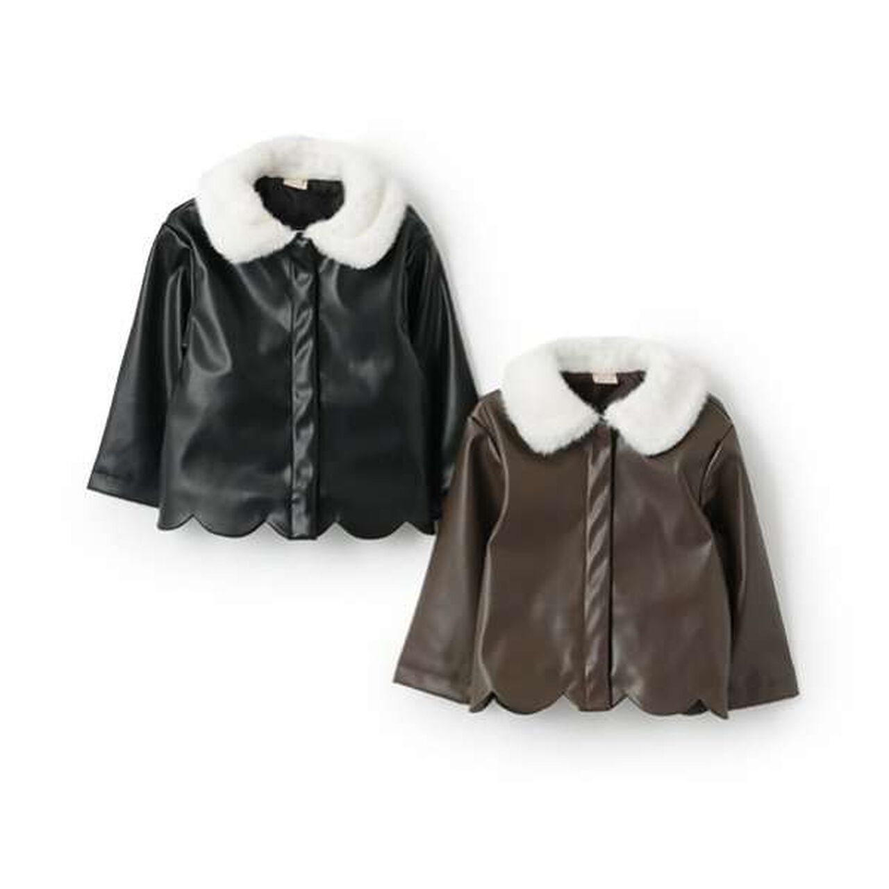 [Link] Faux Leather Jacket,Brown, large image number 4