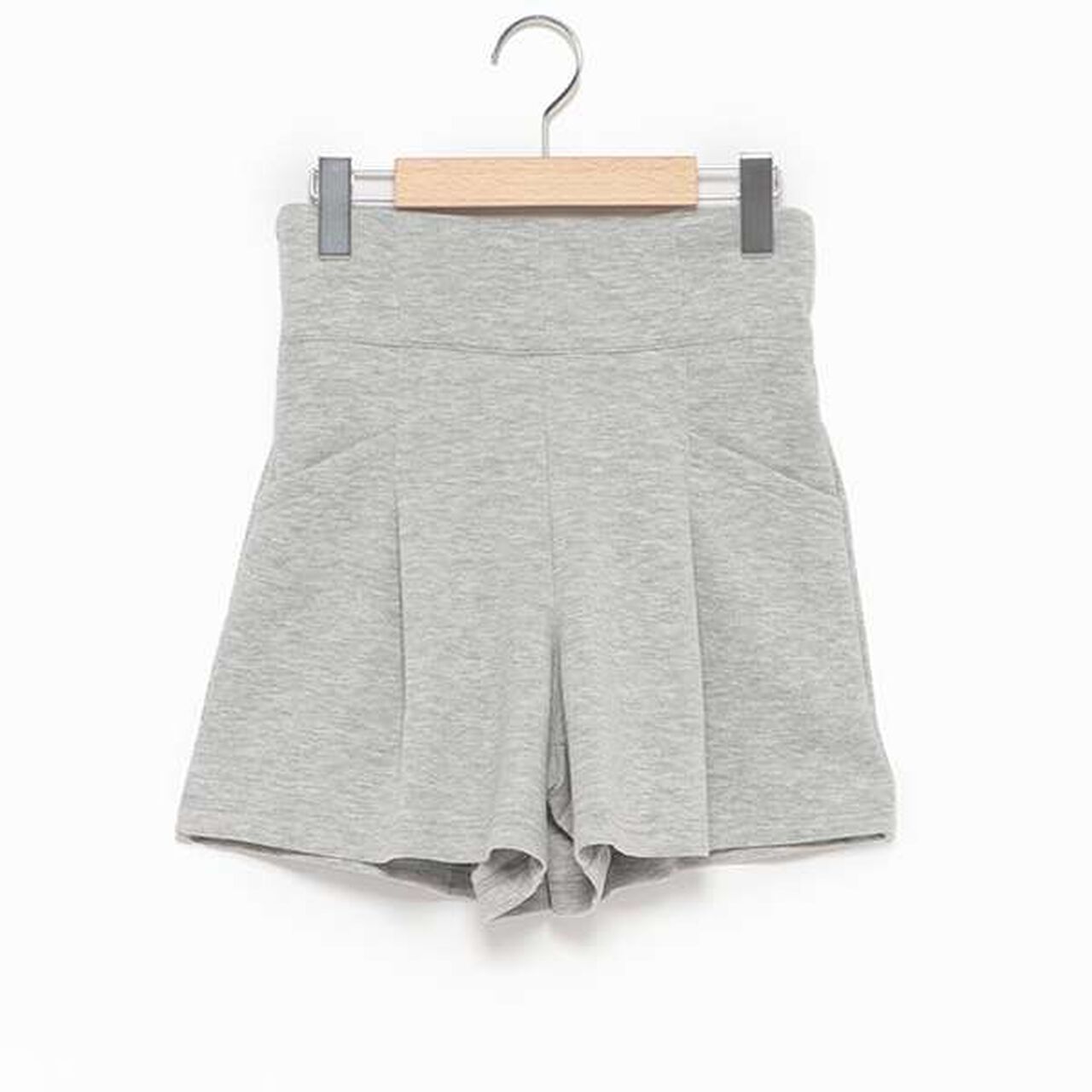 Cut High-Waist Shorts,Gray, large image number 2