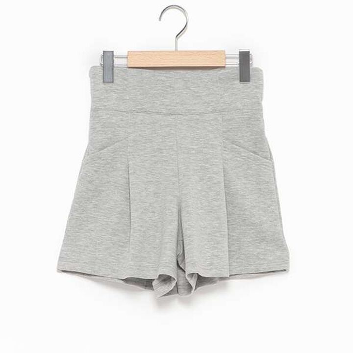 Cut High-Waist Shorts,Gray, medium image number 2