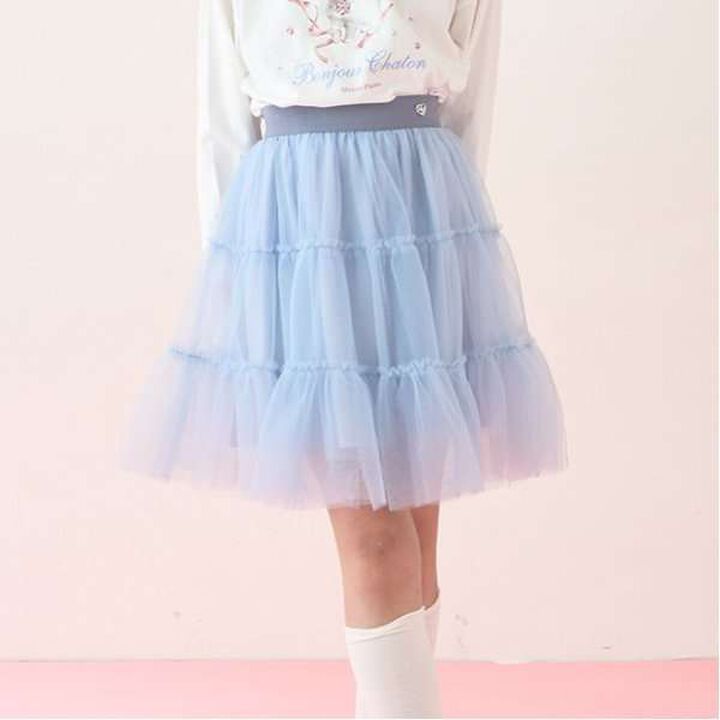 Fluffy Frill Tulle Skirt,Black, medium image number 18