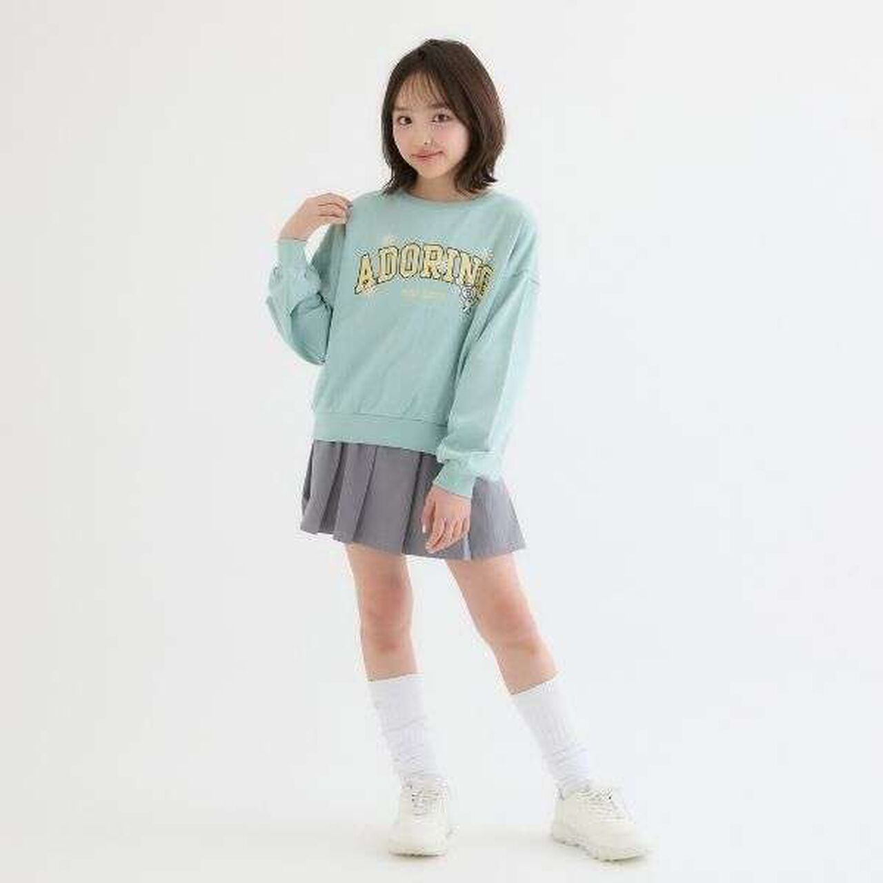 [Favi Baby] 100% Cotton College Fleece Sweatshirt,Mint, large image number 1