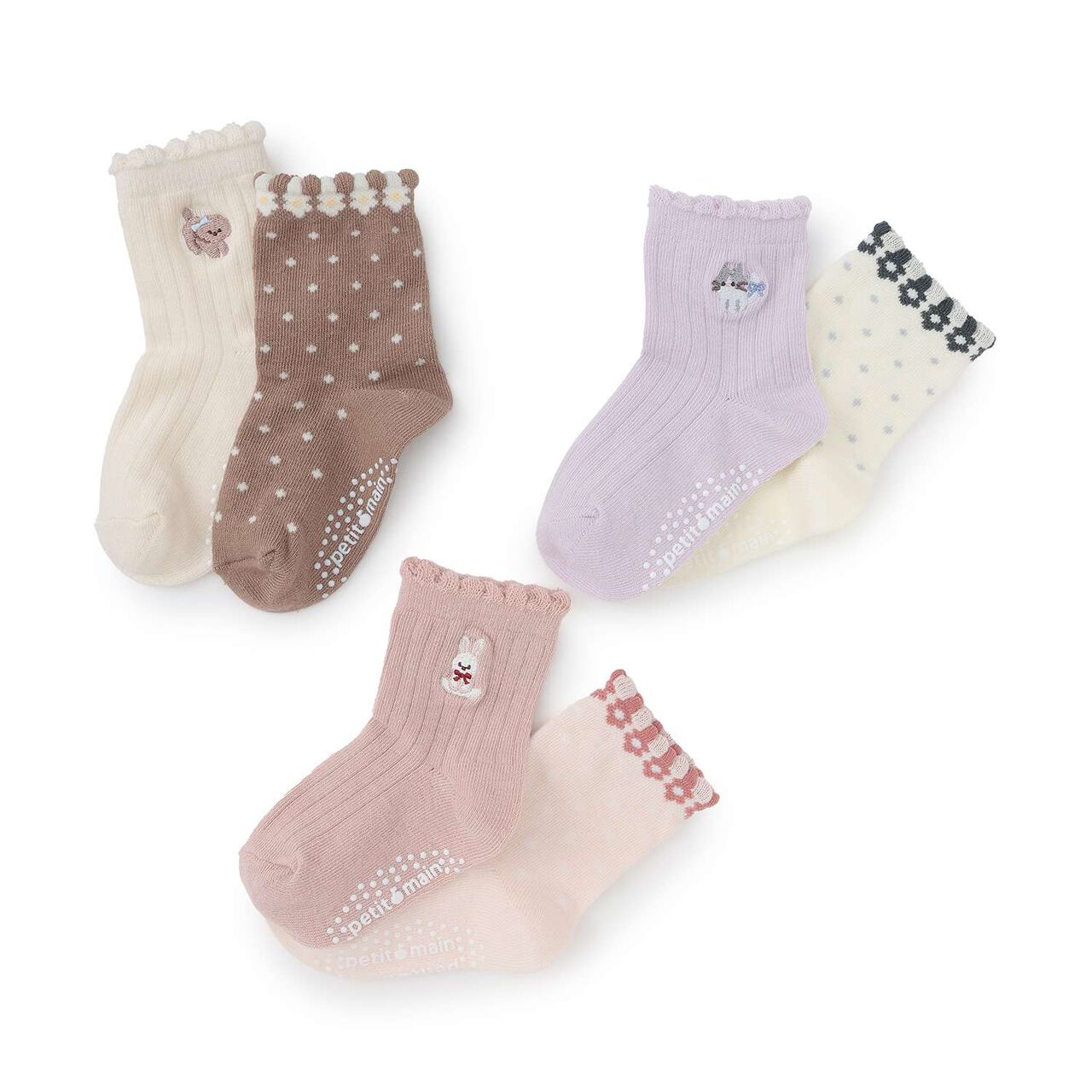 GIRLS Animal Embroidery Socks 2-Pack,Moderate pink, large image number 5