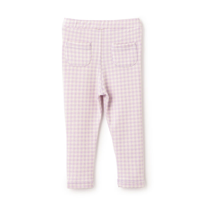 Gingham Check Cut Leggings,Lavender, medium image number 1