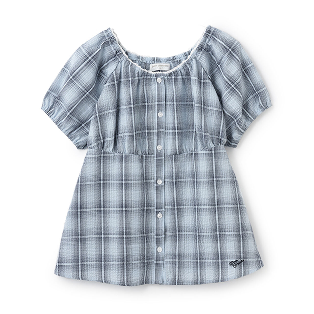 Shirred Blouse,Navy, large image number 10