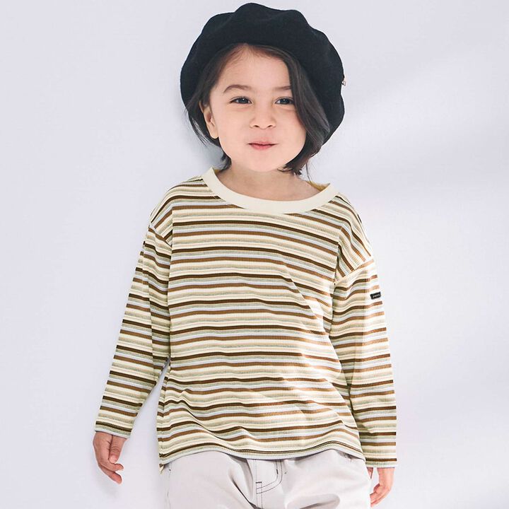 Multi-Stripe Ribbed Long-Sleeve T-Shirt,, medium