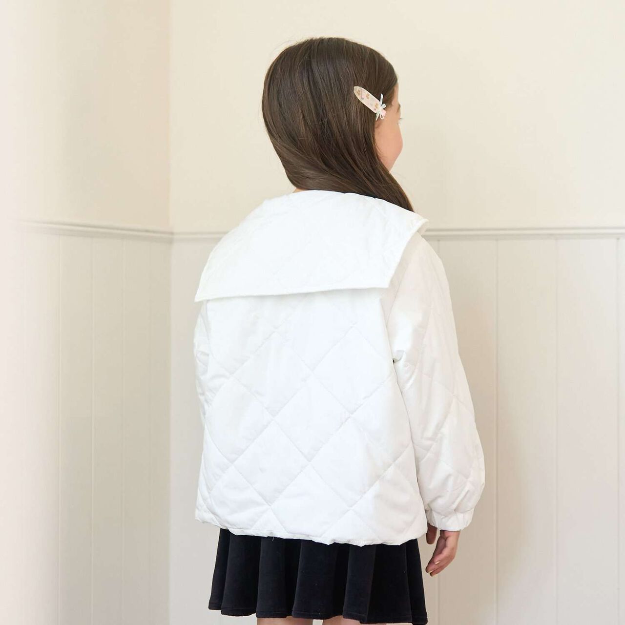 Quilted Bomber Jacket with Removable Sailor Collar,Charcoal gray, large image number 22