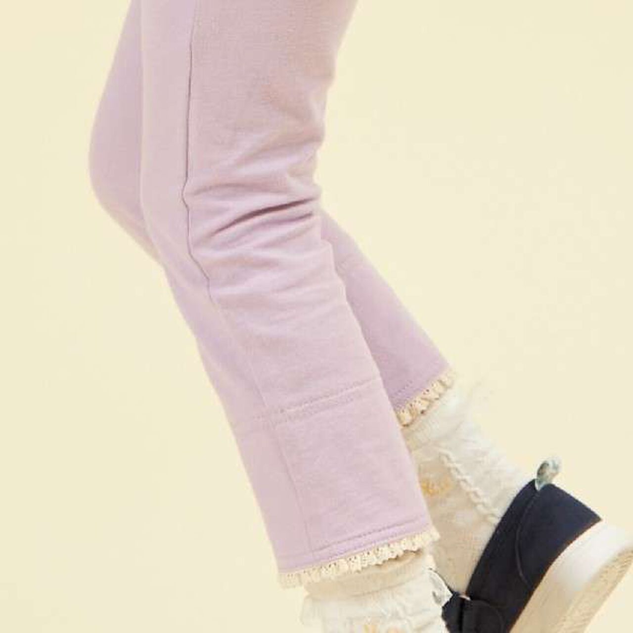 KP Cuffed Denim-Look Knit Twill Pants (100-160),Lavender, large image number 9