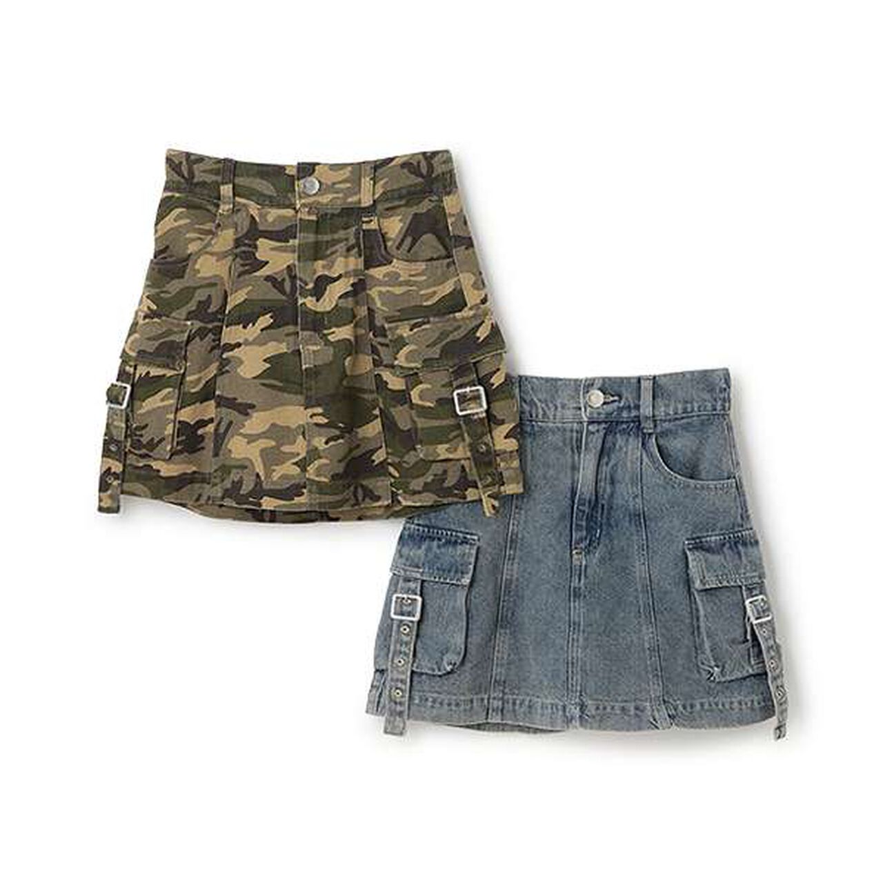 [LTXC] Cargo Denim Mini Skirt,Khaki, large image number 2